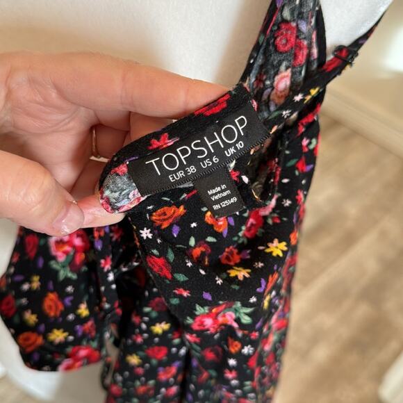 Topshop Button-Up Midi Floral Dress - Size 6 - Picture 5 of 5